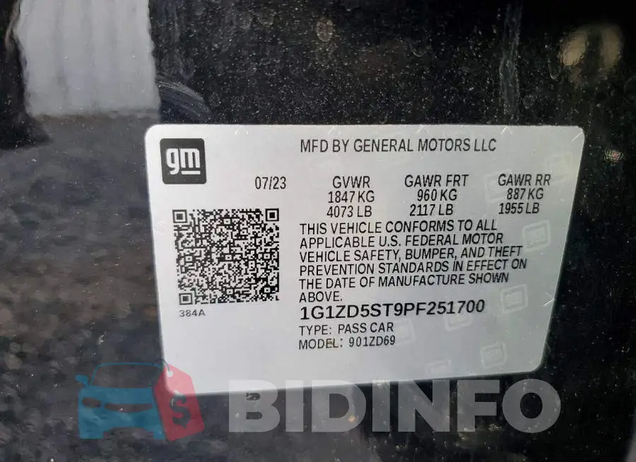 1G1ZD5ST9PF251700 Photo# 12