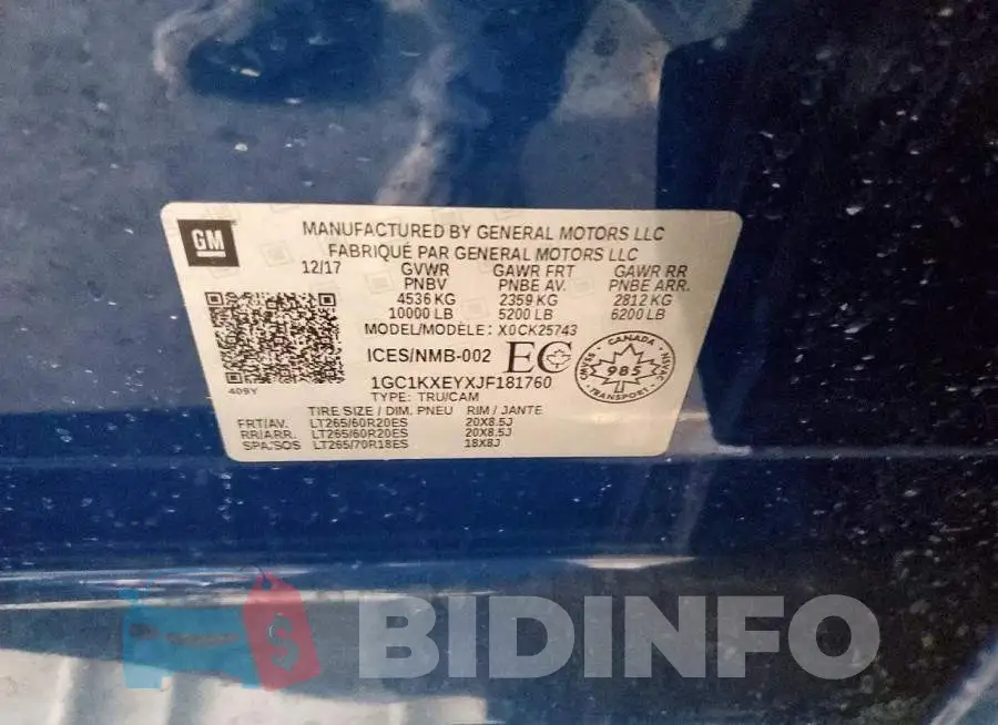 1GC1KXEYXJF181760 Photo# 12