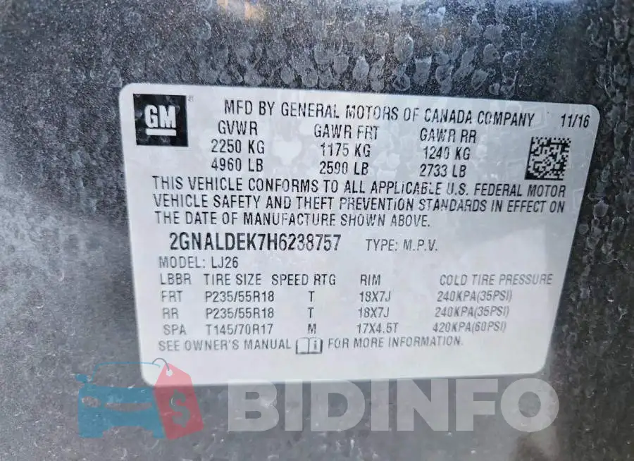 2GNALDEK7H6238757 Photo# 14
