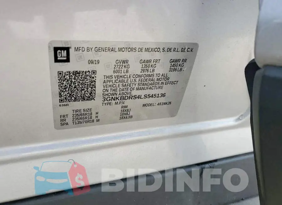 3GNKBDRS4LS545136 Photo# 12