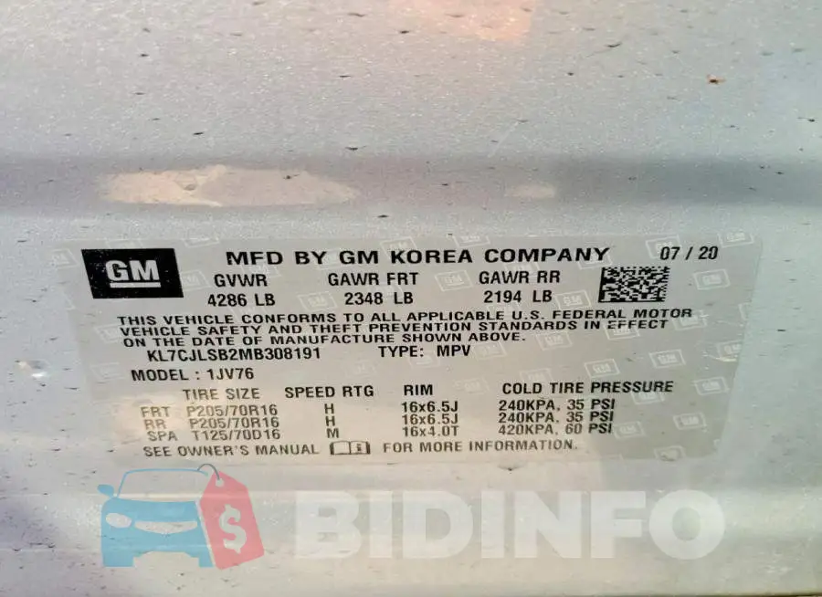 KL7CJLSB2MB308191 Photo# 13