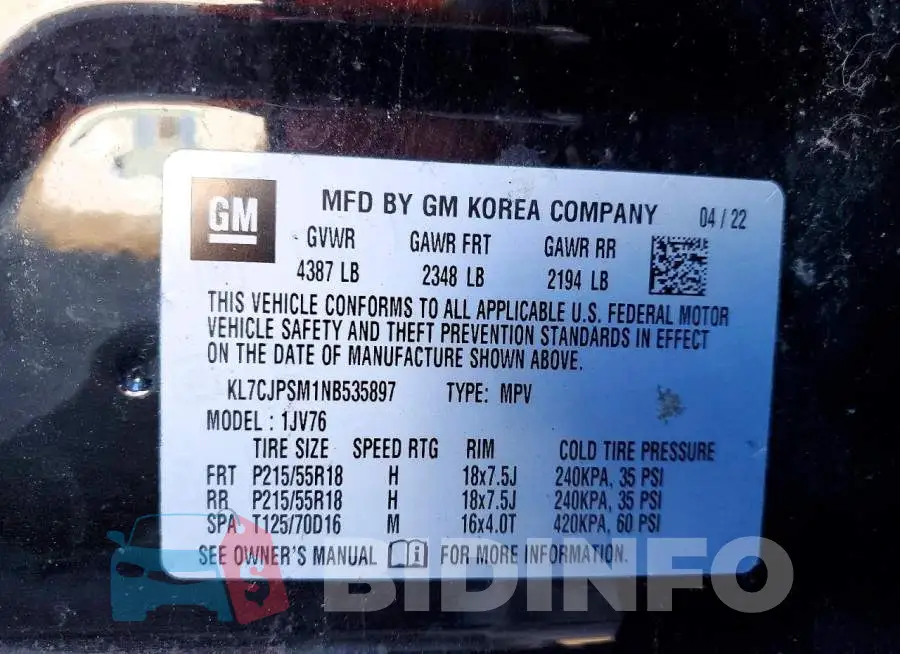 KL7CJPSM1NB535897 Photo# 13