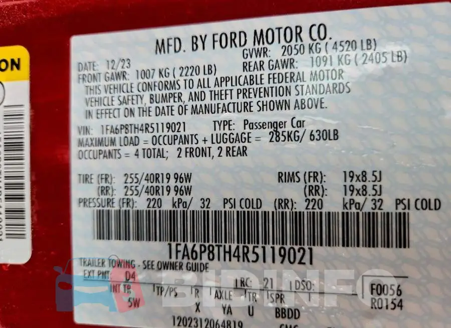 1FA6P8TH4R5119021 Photo# 13