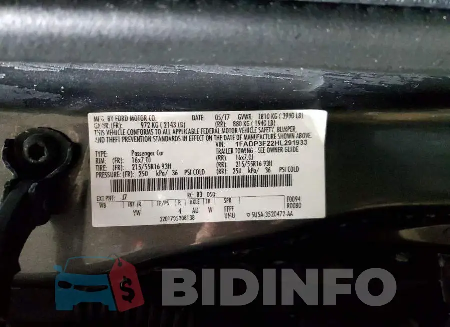 1FADP3F22HL291933 Photo# 12