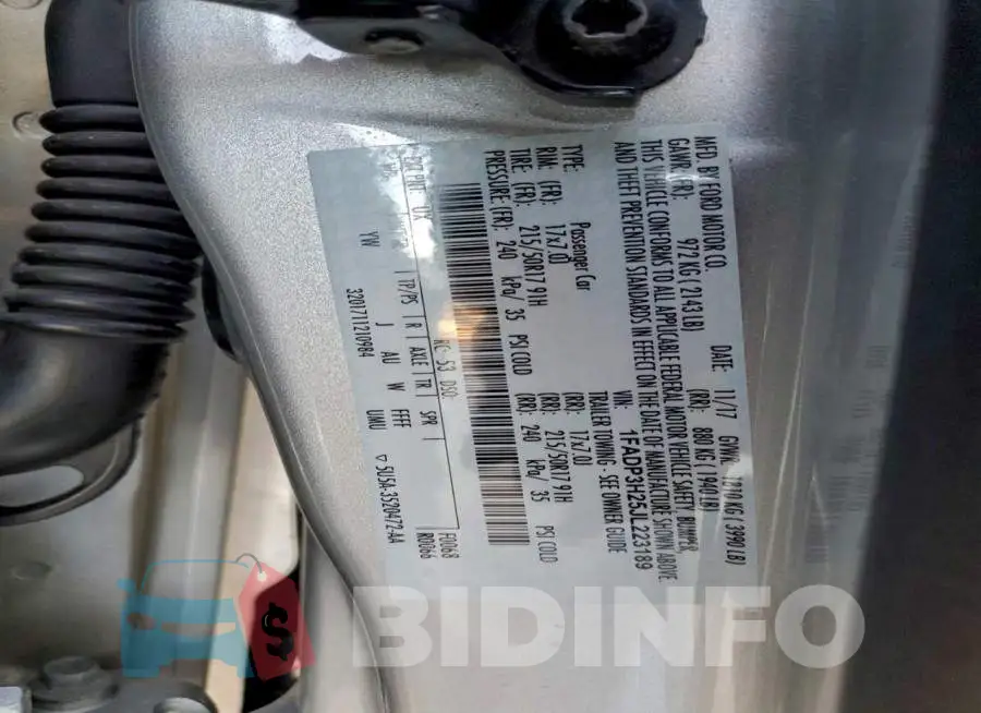 1FADP3H25JL223189 Photo# 12
