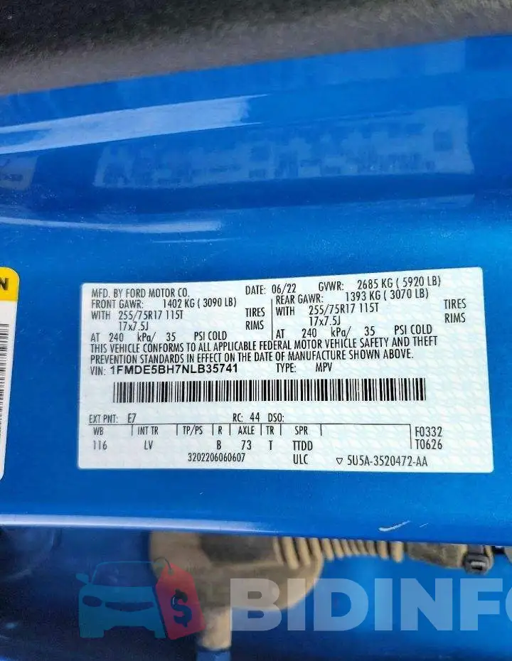 1FMDE5BH7NLB35741 Photo# 14