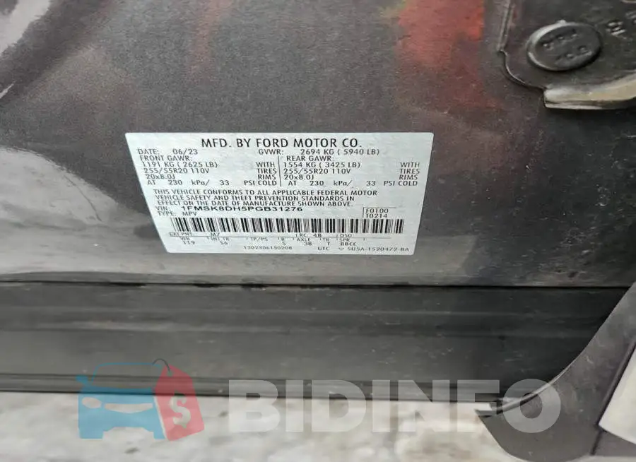 1FMSK8DH5PGB31276 Photo# 13