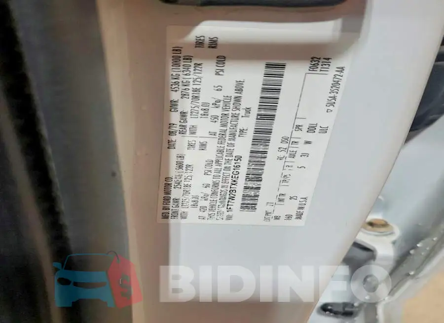 1FT7W2BTXKEG16150 Photo# 12