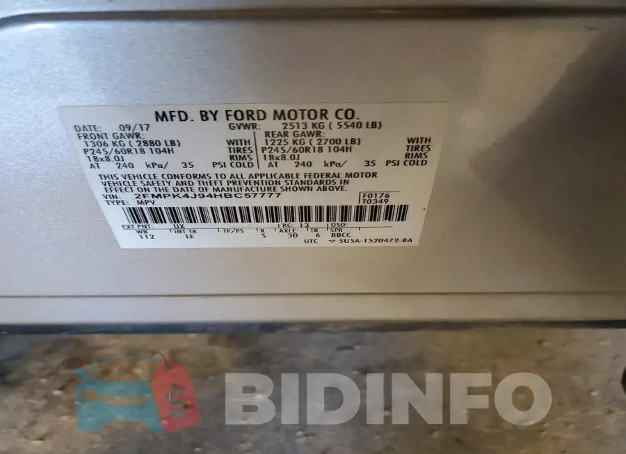 2FMPK4J94HBC57777 Photo# 14