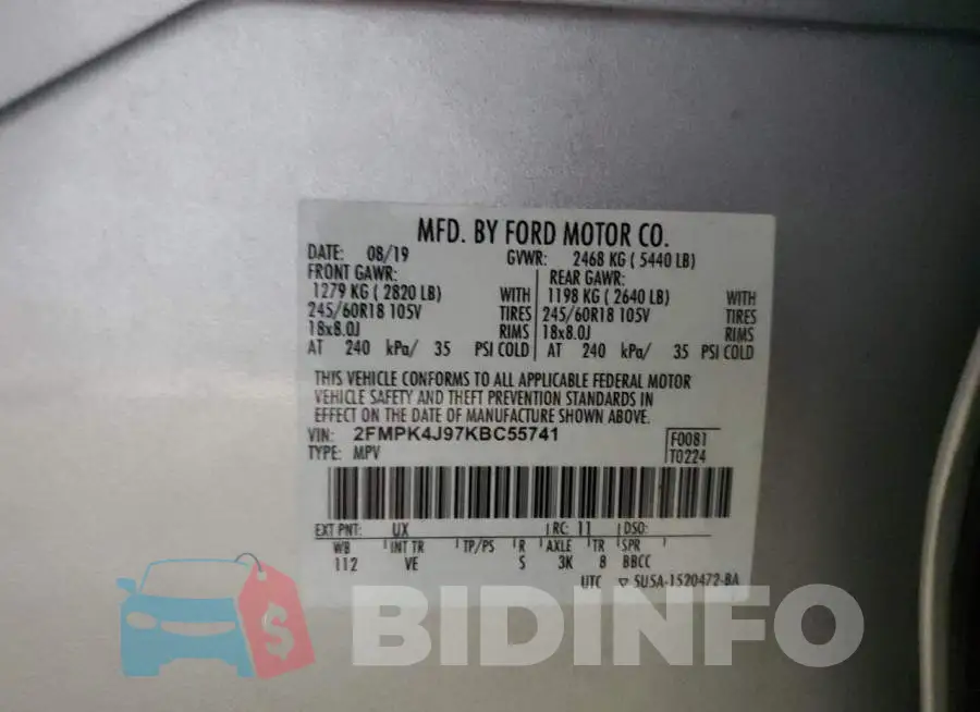 2FMPK4J97KBC55741 Photo# 13