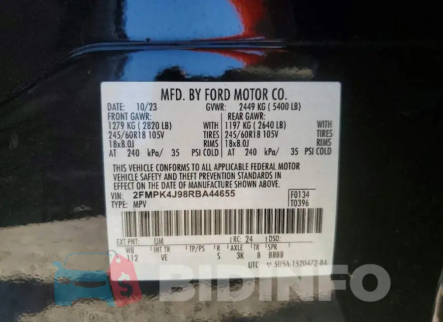 2FMPK4J98RBA44655 Photo# 13