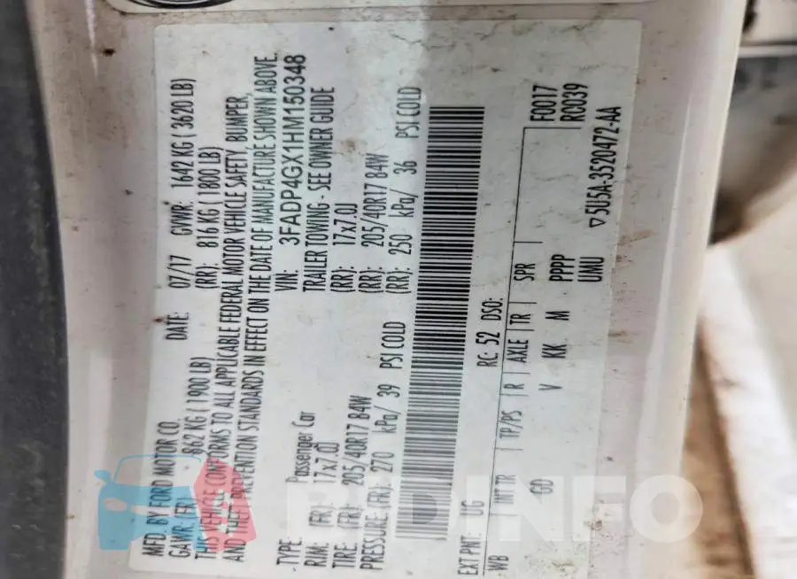 3FADP4GX1HM150348 Photo# 13
