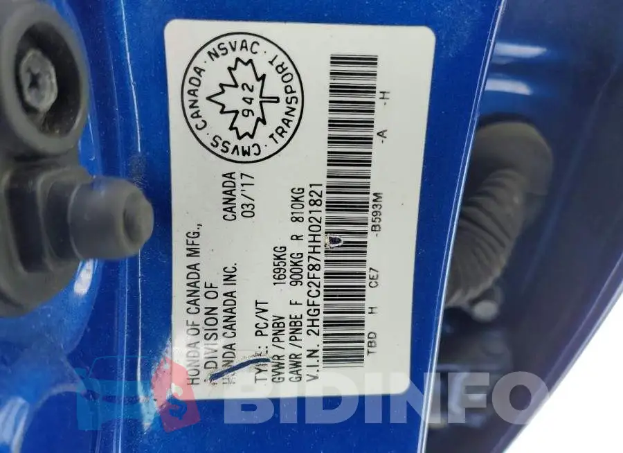 2HGFC2F87HH021821 Photo# 13