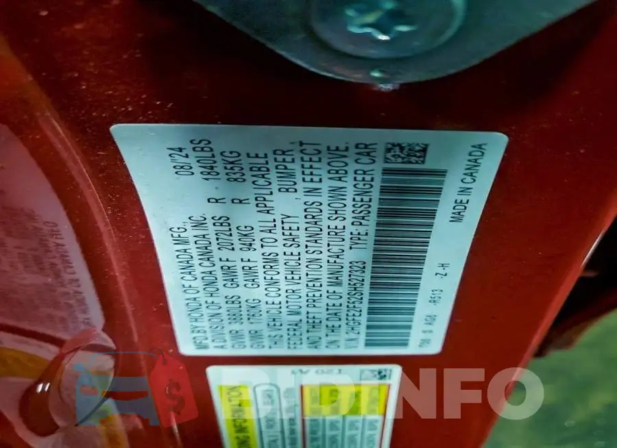 2HGFE2F52SH527323 Photo# 12