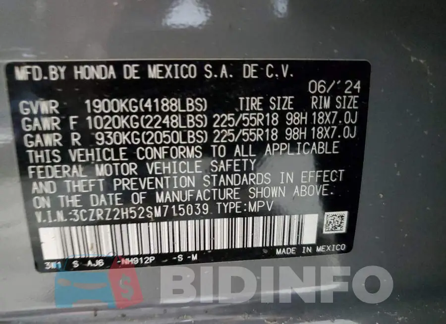 3CZRZ2H52SM715039 Photo# 14