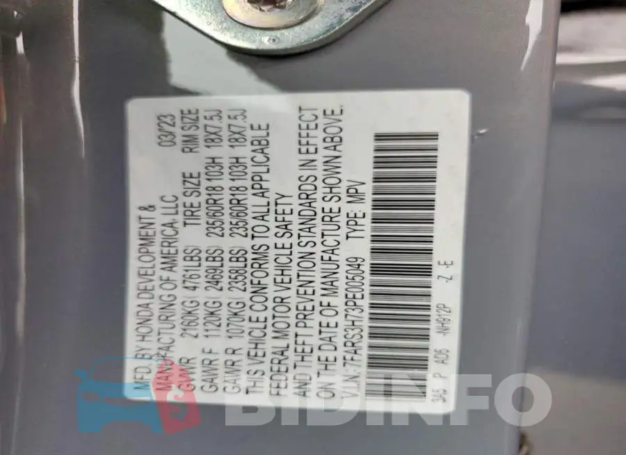 7FARS3H73PE005049 Photo# 13