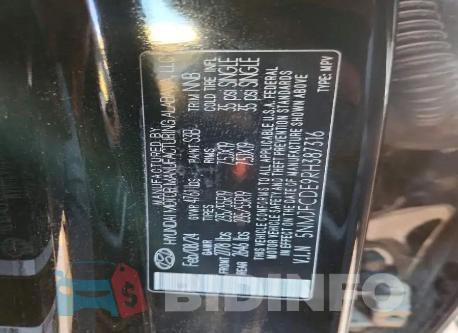 5NMJFCDE9RH387316 Photo# 12