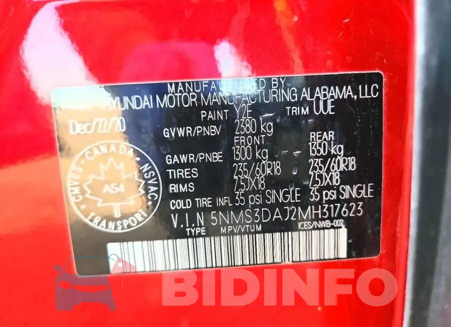 5NMS3DAJ2MH317623 Photo# 13
