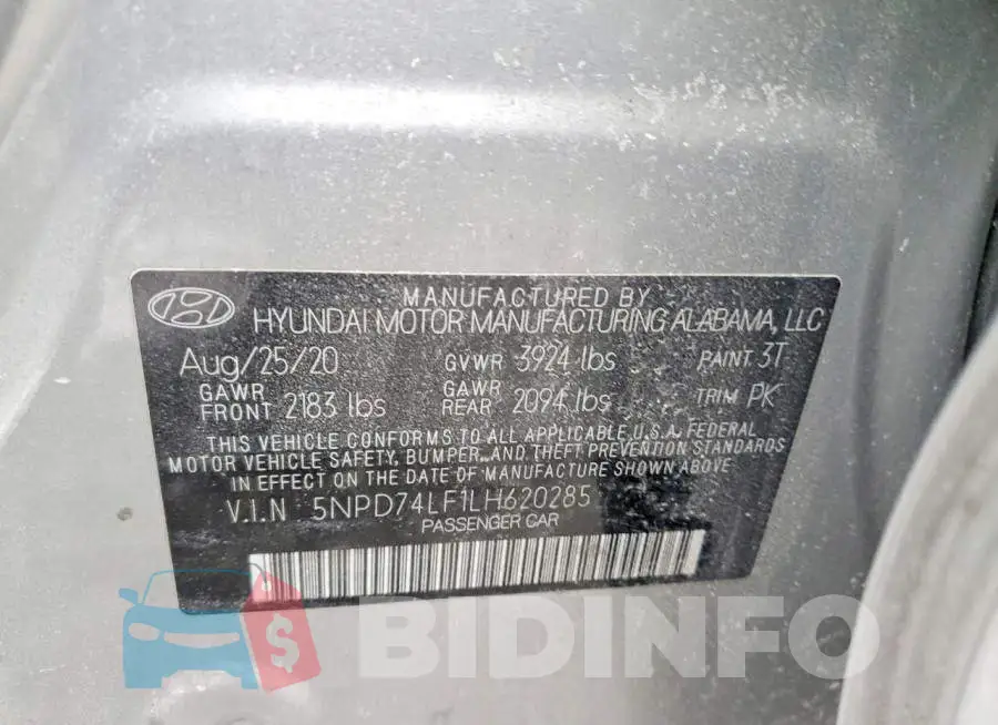 5NPD74LF1LH620285 Photo# 12