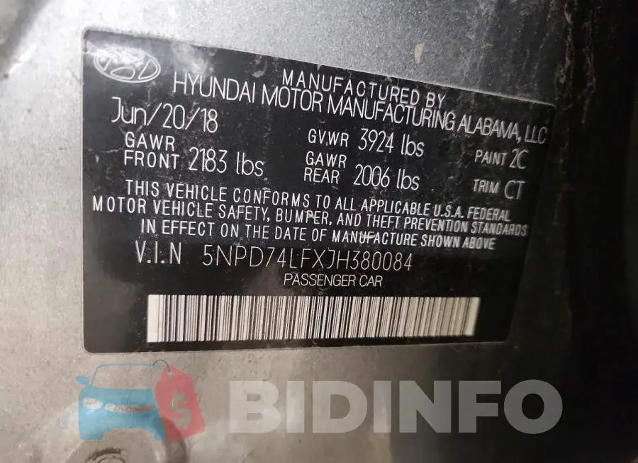 5NPD74LFXJH380084 Photo# 13