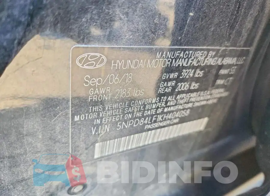 5NPD84LF1KH404058 Photo# 13