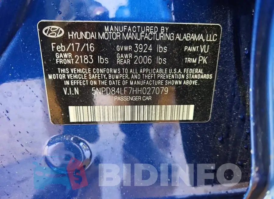 5NPD84LF7HH027079 Photo# 12
