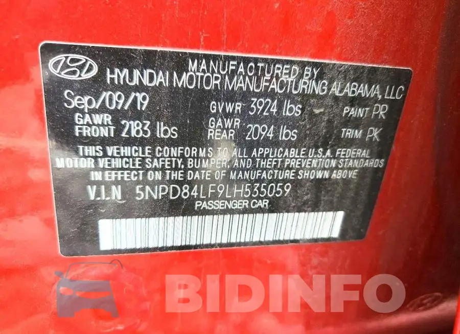 5NPD84LF9LH535059 Photo# 12