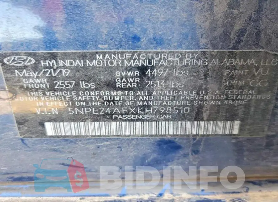 5NPE24AFXKH798510 Photo# 13