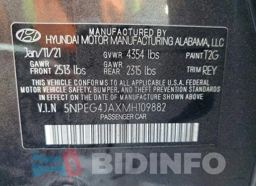 5NPEG4JAXMH109882 Photo# 13