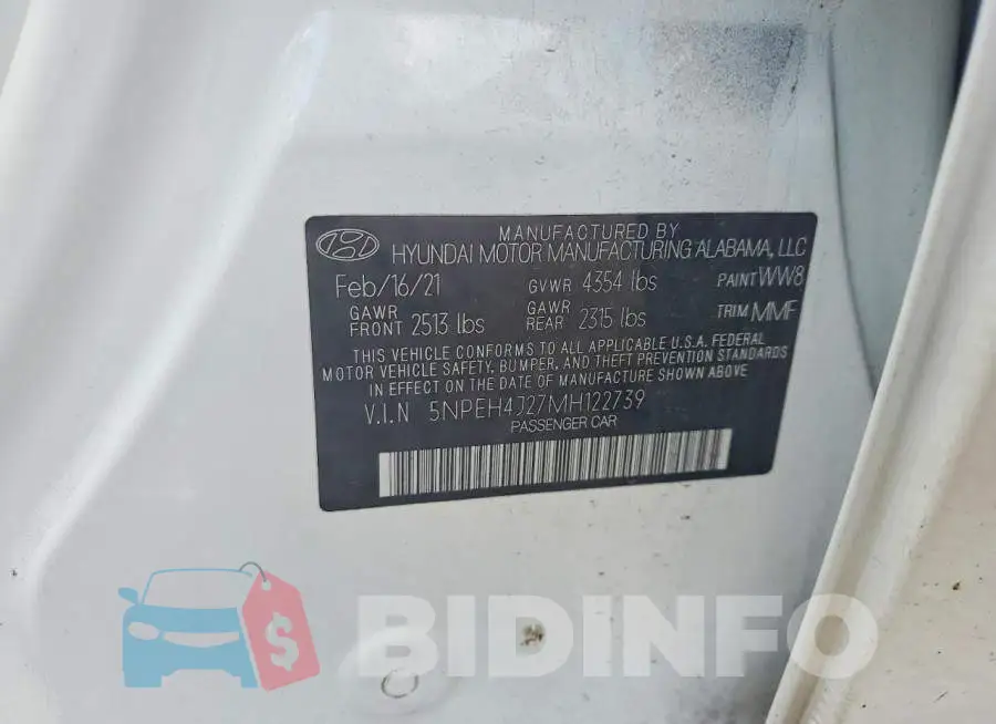 5NPEH4J27MH122739 Photo# 12