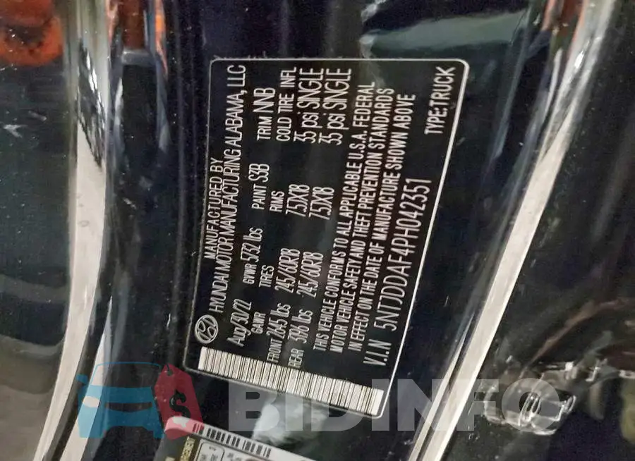 5NTJDDAF4PH042351 Photo# 13
