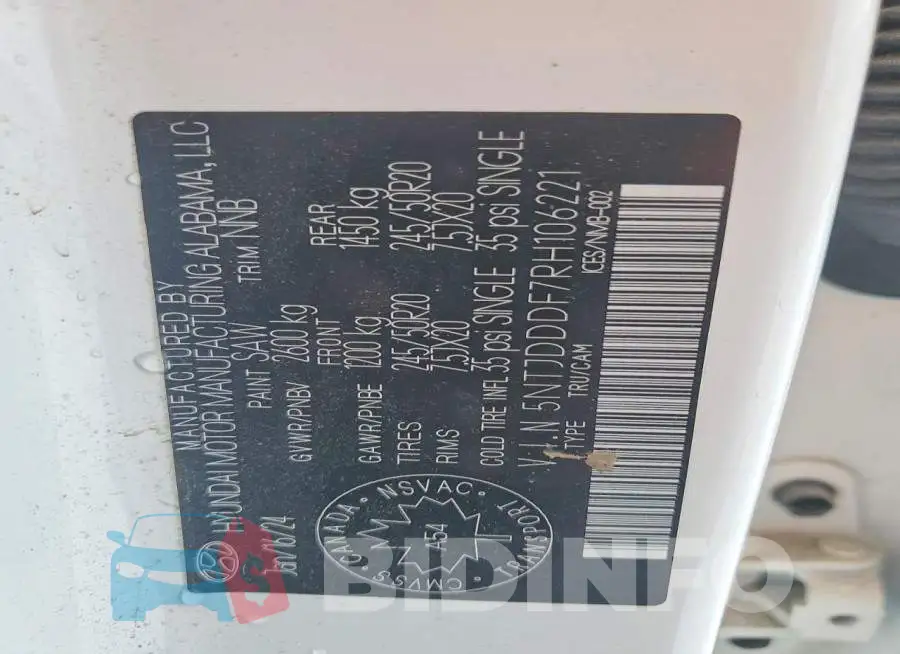 5NTJDDDF7RH106221 Photo# 13