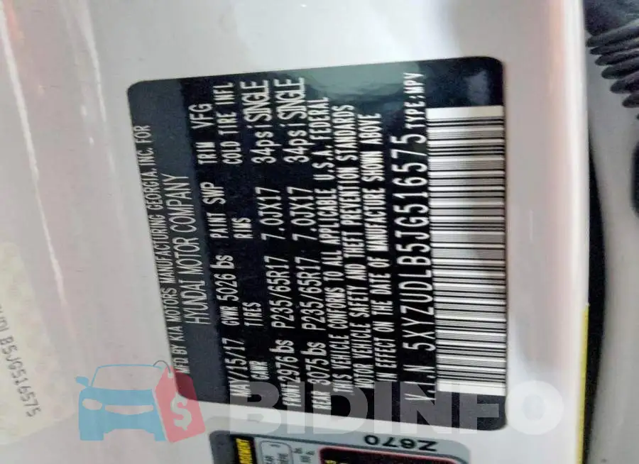 5XYZUDLB5JG516575 Photo# 13