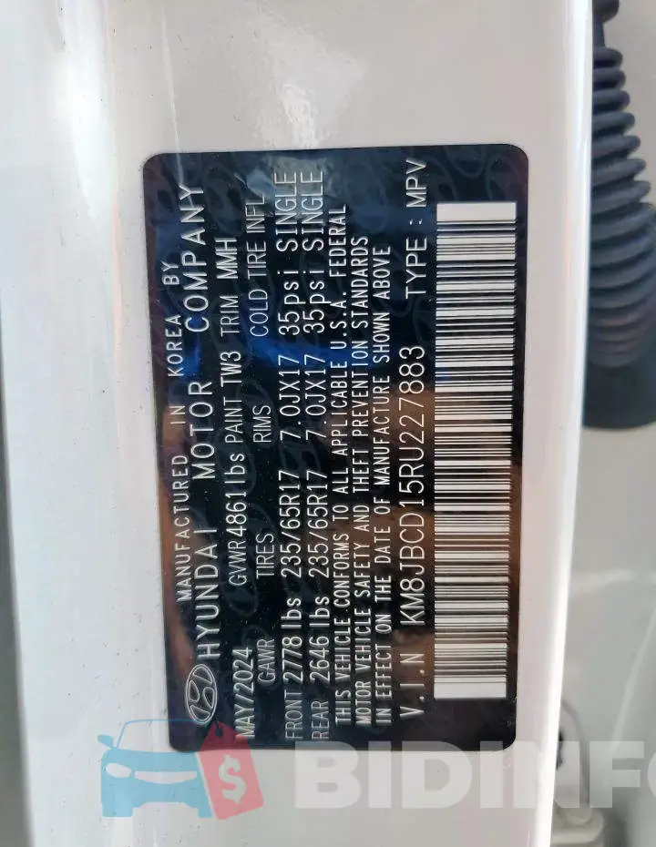 KM8JBCD15RU227883 Photo# 14