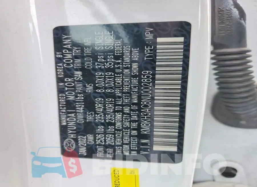 KM8KH3AC8NU002859 Photo# 13