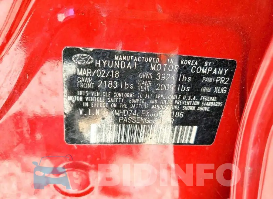 KMHD74LFXJU657186 Photo# 12
