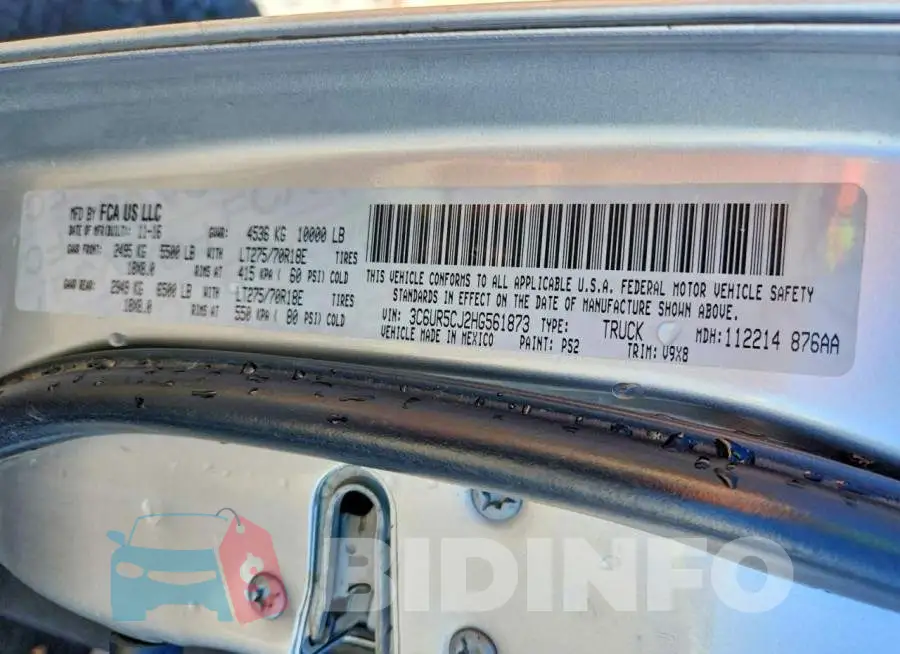 3C6UR5CJ2HG561873 Photo# 11