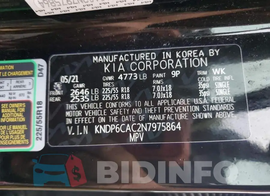 KNDP6CAC2N7975864 Photo# 14