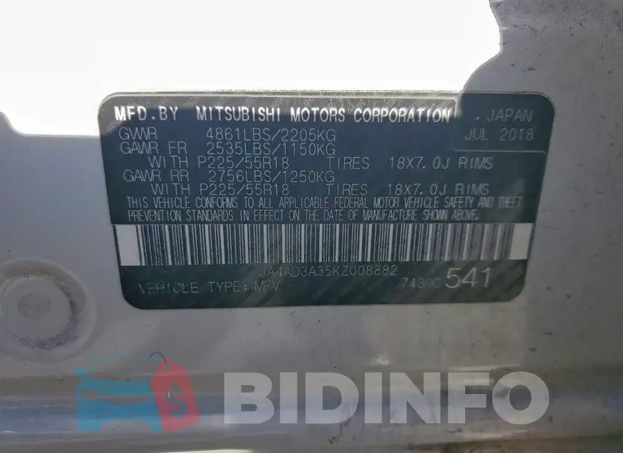 JA4AD3A35KZ008882 Photo# 14