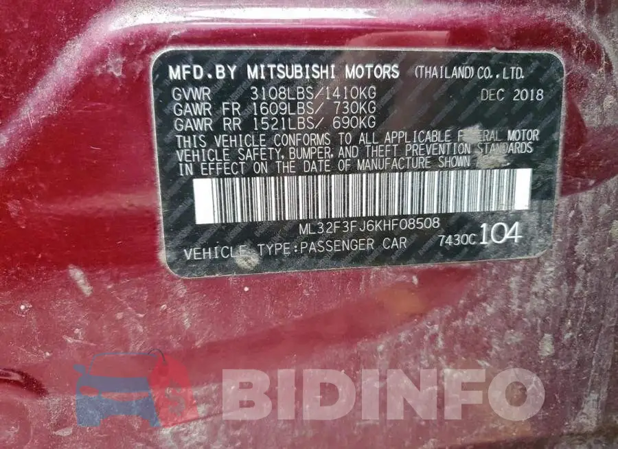 ML32F3FJ6KHF08508 Photo# 13