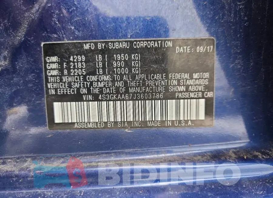 4S3GKAA67J3603786 Photo# 12