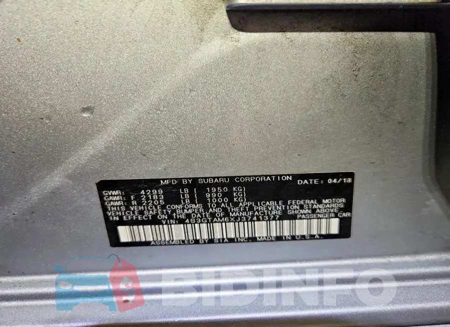 4S3GTAM6XJ3741377 Photo# 13