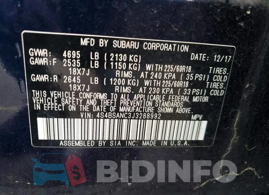 4S4BSANC3J3288992 Photo# 12