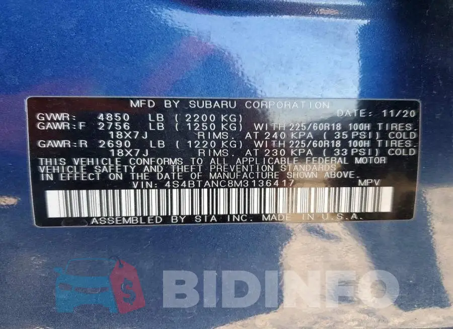 4S4BTANC8M3136417 Photo# 13