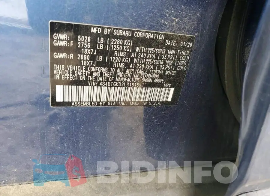 4S4BTGKD2L3181691 Photo# 13