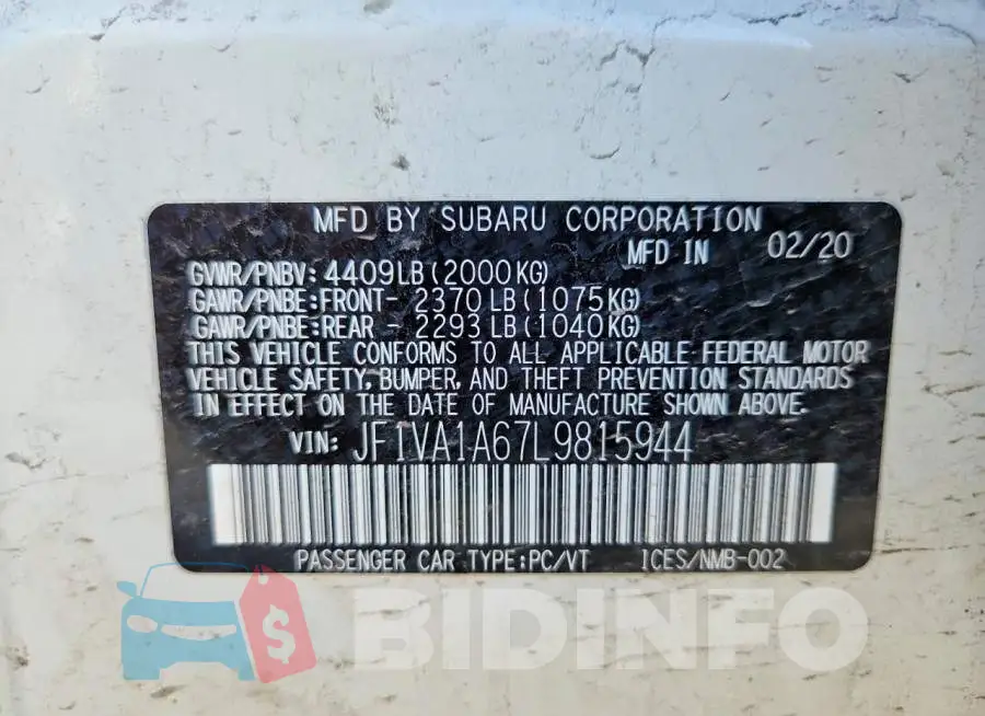 JF1VA1A67L9815944 Photo# 12