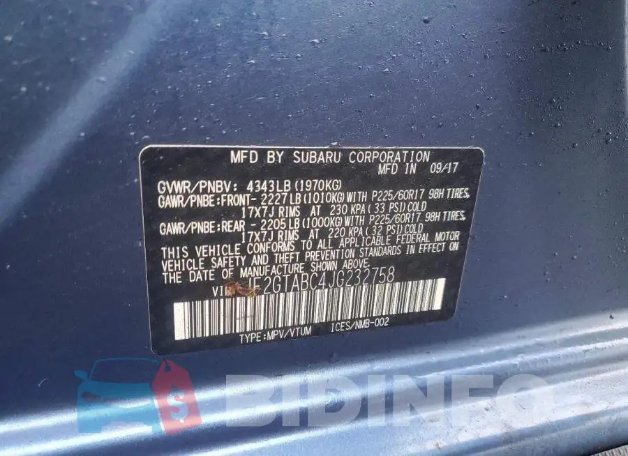 JF2GTABC4JG232758 Photo# 13
