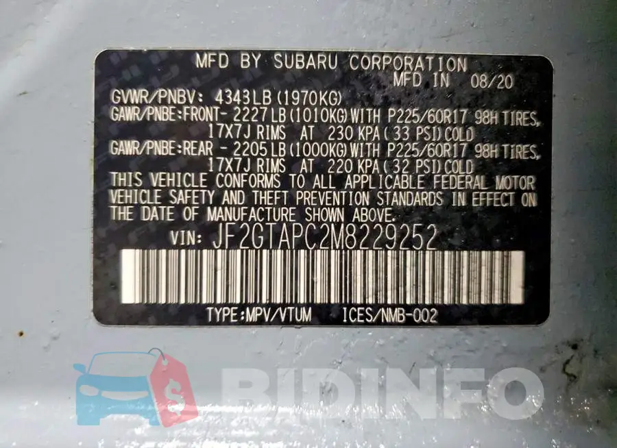 JF2GTAPC2M8229252 Photo# 13