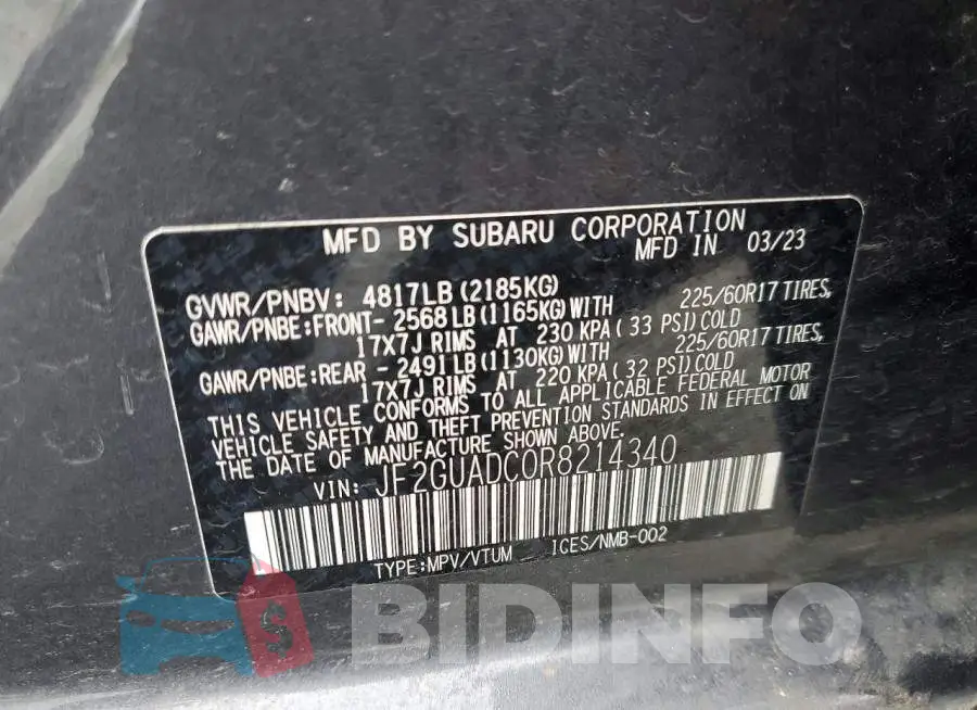 JF2GUADC0R8214340 Photo# 13