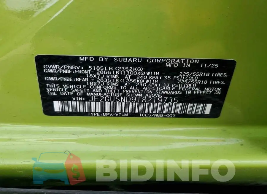 JF2GUSND9T8219735 Photo# 14